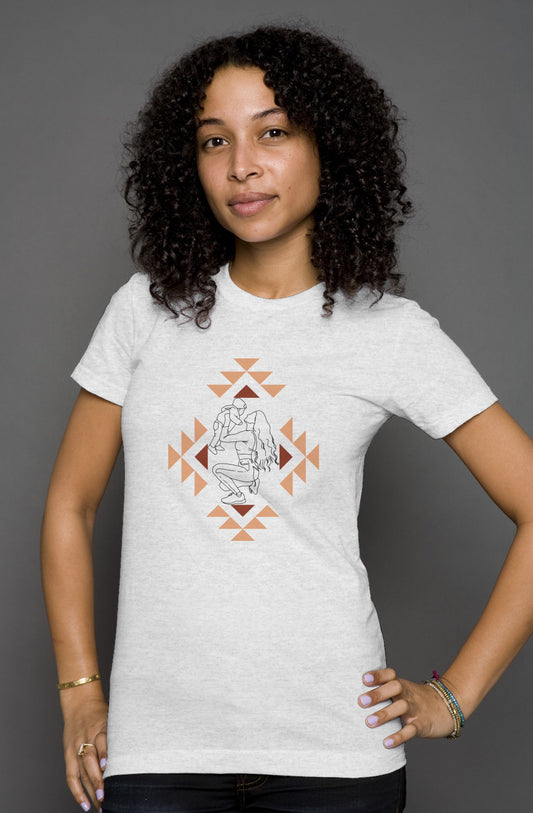 womens t shirt-mom and baby tribal print