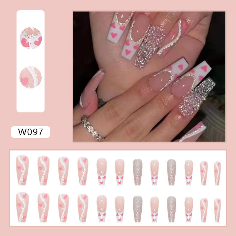 Wearable Finished Nail Beauty Love Fake Nails