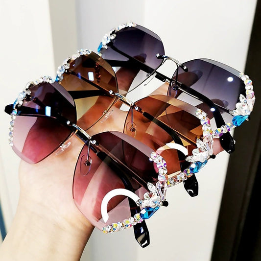 Sunglasses female diamond Sunglasses sunscreen glasses UV protection