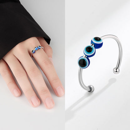 Turnable Ring Decompression Anxiety Ring Fish Eye Jewelry