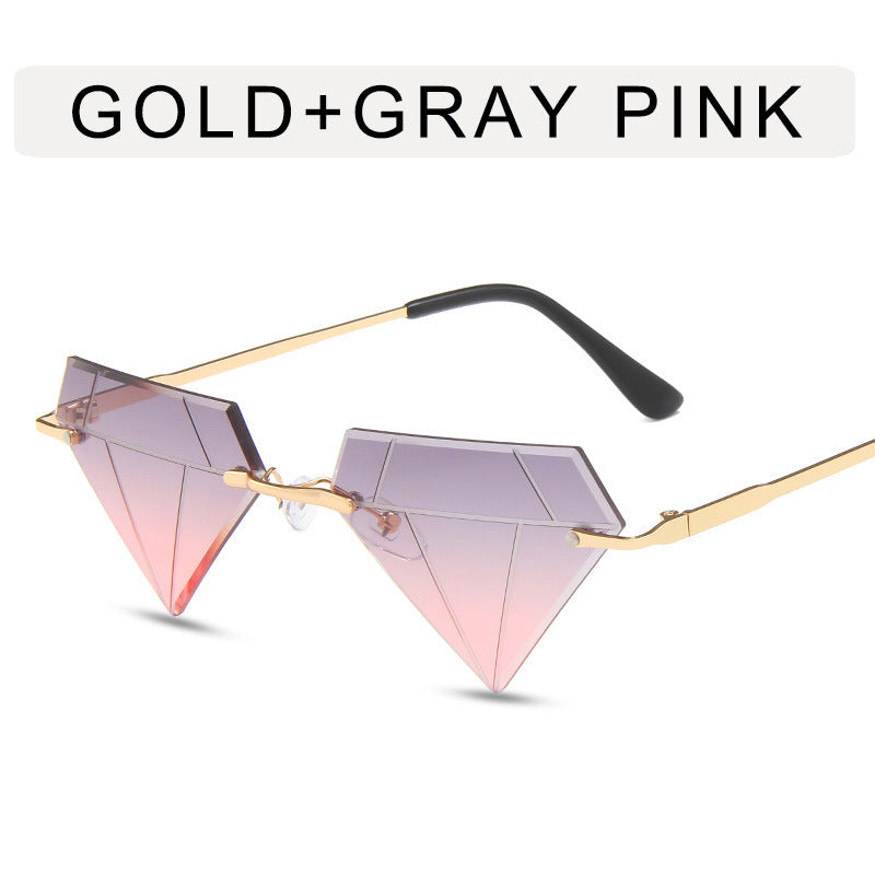 Frameless Personalized Women's Sunglasses Small Frame Live Broadcast Hot Funny Glasses