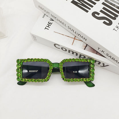 Women's Glasses Sunglasses With Diamond Small Frame Sun Vacation Beach
